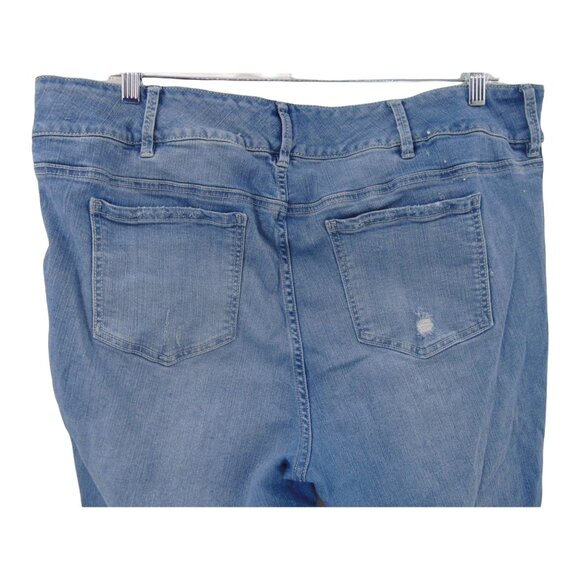 Torrid Premium Side Stripe Jegging Jeans 24 R Plus Regular Distressed Whiskering - Picture 6 of 12